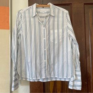 Equipment Femme Huntley Stripe Button Down Shirt Small